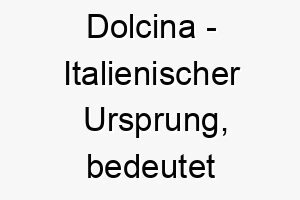 dolcina italienischer ursprung bedeutet kleine suesse bedeutung als hundename fuer einen kleinen suessen hund 13744