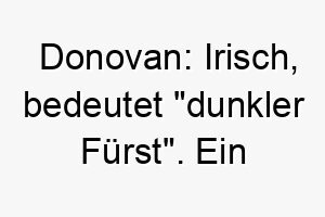 donovan irisch bedeutet dunkler fuerst ein starker name fuer einen hund mit dunklem fell 18022