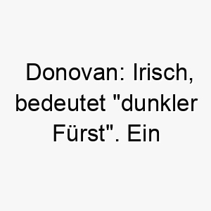 donovan irisch bedeutet dunkler fuerst ein starker name fuer einen hund mit dunklem fell 18022