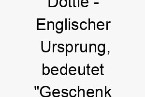 dottie englischer ursprung bedeutet geschenk gottes bedeutung als hundename fuer einen sehr geschaetzten geliebten hund 13756