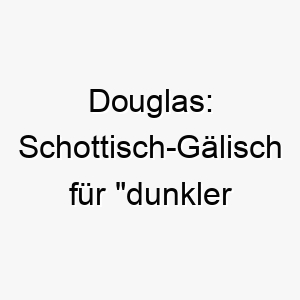 douglas schottisch gaelisch fuer dunkler strom ein guter name fuer einen hund mit dunklem fell 17981