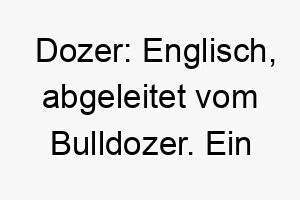 dozer englisch abgeleitet vom bulldozer ein starker kraftvoller name fuer einen grossen hund 18007