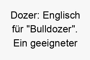 dozer englisch fuer bulldozer ein geeigneter name fuer einen starken und grossen hund 17982