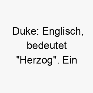 duke englisch bedeutet herzog ein majestaetischer name fuer einen eleganten edlen hund 18028