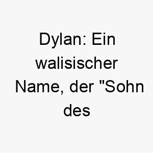 dylan ein walisischer name der sohn des meeres bedeutet ein guter name fuer einen hund der das wasser liebt 17966