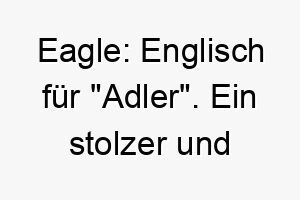 eagle englisch fuer adler ein stolzer und majestaetischer name passend fuer einen noblen hund 18717