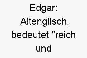 edgar altenglisch bedeutet reich und speerstark ein kraftvoller name fuer einen starken und mutigen hund 18662