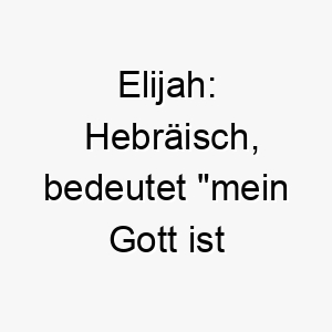 elijah hebraeisch bedeutet mein gott ist jahwe ein starker spiritueller name fuer einen glaeubigen hund 18669