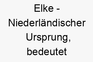 elke niederlaendischer ursprung bedeutet edel bedeutung als hundename fuer einen edlen eleganten hund 13971