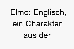 elmo englisch ein charakter aus der sesamstrasse ein lustiger freundlicher name fuer einen hund 18886