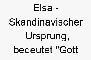 elsa skandinavischer ursprung bedeutet gott ist mein eid bedeutung als hundename fuer einen treuen loyalen hund 13932