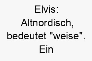 elvis altnordisch bedeutet weise ein passender name fuer einen klugen und weisen hund 18744