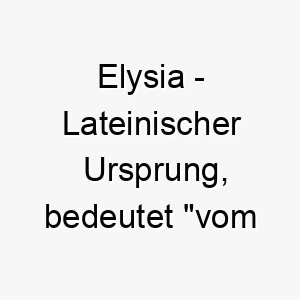 elysia lateinischer ursprung bedeutet vom elysium bedeutung als hundename fuer einen gluecklichen paradiesischen hund 13961