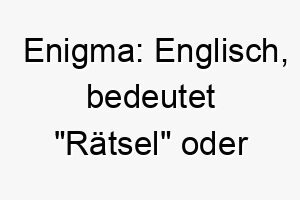 enigma englisch bedeutet raetsel oder geheimnis ein passender name fuer einen hund mit einer geheimnisvollen oder raetselhaften persoenlichkeit 18859