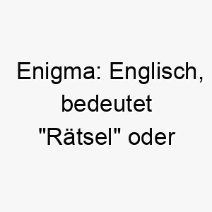 enigma englisch bedeutet raetsel oder geheimnis ein passender name fuer einen hund mit einer geheimnisvollen oder raetselhaften persoenlichkeit 18859