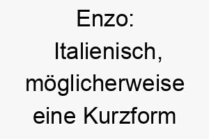 enzo italienisch moeglicherweise eine kurzform von lorenzo und vincenzo bedeutet herrscher des haushalts ein geeigneter name fuer einen fuehrenden hund 18745