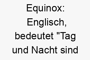 equinox englisch bedeutet tag und nacht sind gleich lang ein geeigneter name fuer einen hund mit einer ausgeglichenen persoenlichkeit 18854