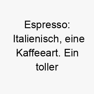 espresso italienisch eine kaffeeart ein toller name fuer einen energischen lebhaften hund 18889