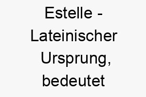 estelle lateinischer ursprung bedeutet stern bedeutung als hundename fuer einen hellen glaenzenden hund 13969