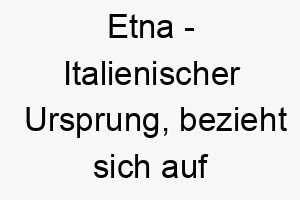 etna italienischer ursprung bezieht sich auf einen vulkan bedeutung als hundename fuer einen leidenschaftlichen kraftvollen hund 13960