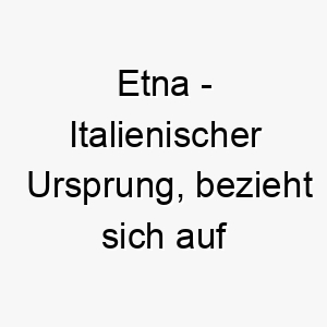 etna italienischer ursprung bezieht sich auf einen vulkan bedeutung als hundename fuer einen leidenschaftlichen kraftvollen hund 13960