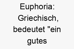 euphoria griechisch bedeutet ein gutes gefuehl ein schoener name fuer einen hund der immer freude und glueck verbreitet 19031