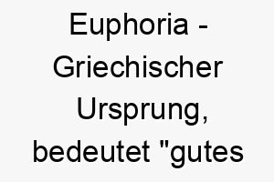 euphoria griechischer ursprung bedeutet gutes gefuehl bedeutung als hundename fuer einen froehlichen gluecklichen hund 13975