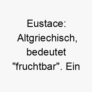 eustace altgriechisch bedeutet fruchtbar ein passender name fuer einen produktiven oder energetischen hund 18850