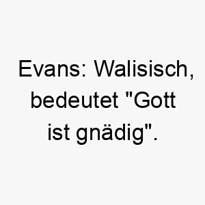 evans walisisch bedeutet gott ist gnaedig ein spiritueller name perfekt fuer einen hund mit einer sanften und guetigen natur 18722