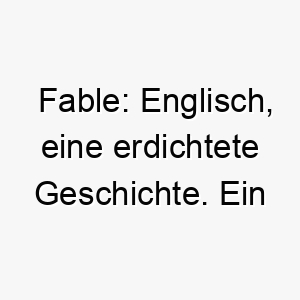 fable englisch eine erdichtete geschichte ein grossartiger name fuer einen hund mit einer einzigartigen geschichte oder persoenlichkeit 19103