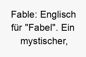 fable englisch fuer fabel ein mystischer geschichtstraechtiger name der zu einem geheimnisvollen oder weisen hund passen koennte 19424