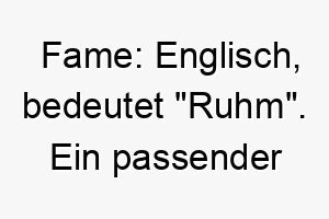 fame englisch bedeutet ruhm ein passender name fuer einen auffaelligen oder bekannten hund 19176