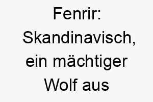 fenrir skandinavisch ein maechtiger wolf aus der nordischen mythologie ein grossartiger name fuer einen grossen maechtigen hund 19098