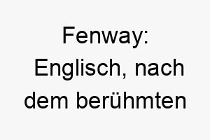 fenway englisch nach dem beruehmten baseballstadion fenway park ein guter name fuer einen sportlichen oder aktiven hund 19409