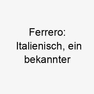 ferrero italienisch ein bekannter schokoladenhersteller ein suesser name fuer einen suessen und liebevollen hund 19135