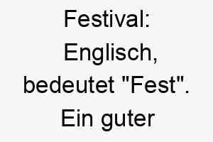 festival englisch bedeutet fest ein guter name fuer einen hund der das leben liebt und immer bereit ist zu feiern 19177