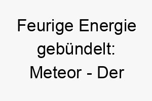 feurige energie gebuendelt meteor der atemberaubende kraftprotz fuer deinen flinken wirbelwind 22856