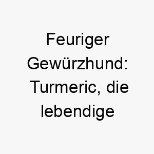 feuriger gewuerzhund turmeric die lebendige wuerze der liebe 26747