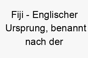 fiji englischer ursprung benannt nach der inselgruppe im pazifischen ozean bedeutung als hundename fuer einen tropischen abenteuerlustigen hund 14126