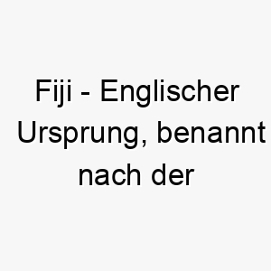 fiji englischer ursprung benannt nach der inselgruppe im pazifischen ozean bedeutung als hundename fuer einen tropischen abenteuerlustigen hund 14126