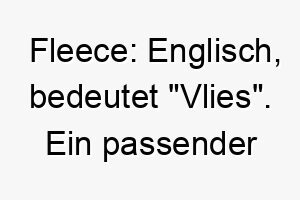 fleece englisch bedeutet vlies ein passender name fuer einen flauschigen hund oder einen hund mit besonders weichem fell 19393