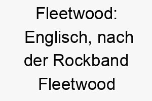 fleetwood englisch nach der rockband fleetwood mac ein cooleres musikalisches name perfekt fuer einen hund der musik liebt 19421