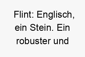 flint englisch ein stein ein robuster und fester name fuer einen starken hund 19185