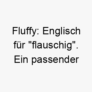 fluffy englisch fuer flauschig ein passender name fuer einen besonders pelzigen oder flauschigen hund 19445