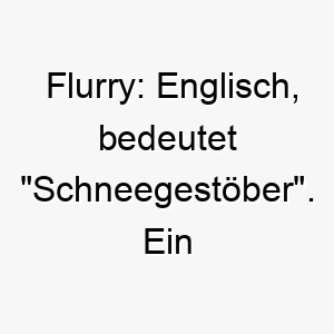 flurry englisch bedeutet schneegestoeber ein passender name fuer einen weissen hund oder einen hund der schnee liebt 19144