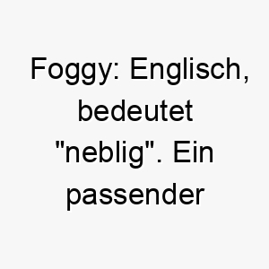 foggy englisch bedeutet neblig ein passender name fuer einen grau oder weisshaarigen hund 19141