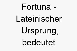 fortuna lateinischer ursprung bedeutet glueck bedeutung als hundename fuer einen gluecklichen lebensfrohen hund 14113