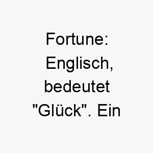 fortune englisch bedeutet glueck ein passender name fuer einen hund der glueck oder freude in ihr leben gebracht hat 19155