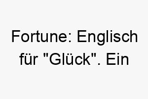 fortune englisch fuer glueck ein gluecklicher positiver name fuer einen hund der glueck bringt 19437