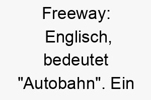 freeway englisch bedeutet autobahn ein lustiger name fuer einen hund der gerne rennt und spielt 19099